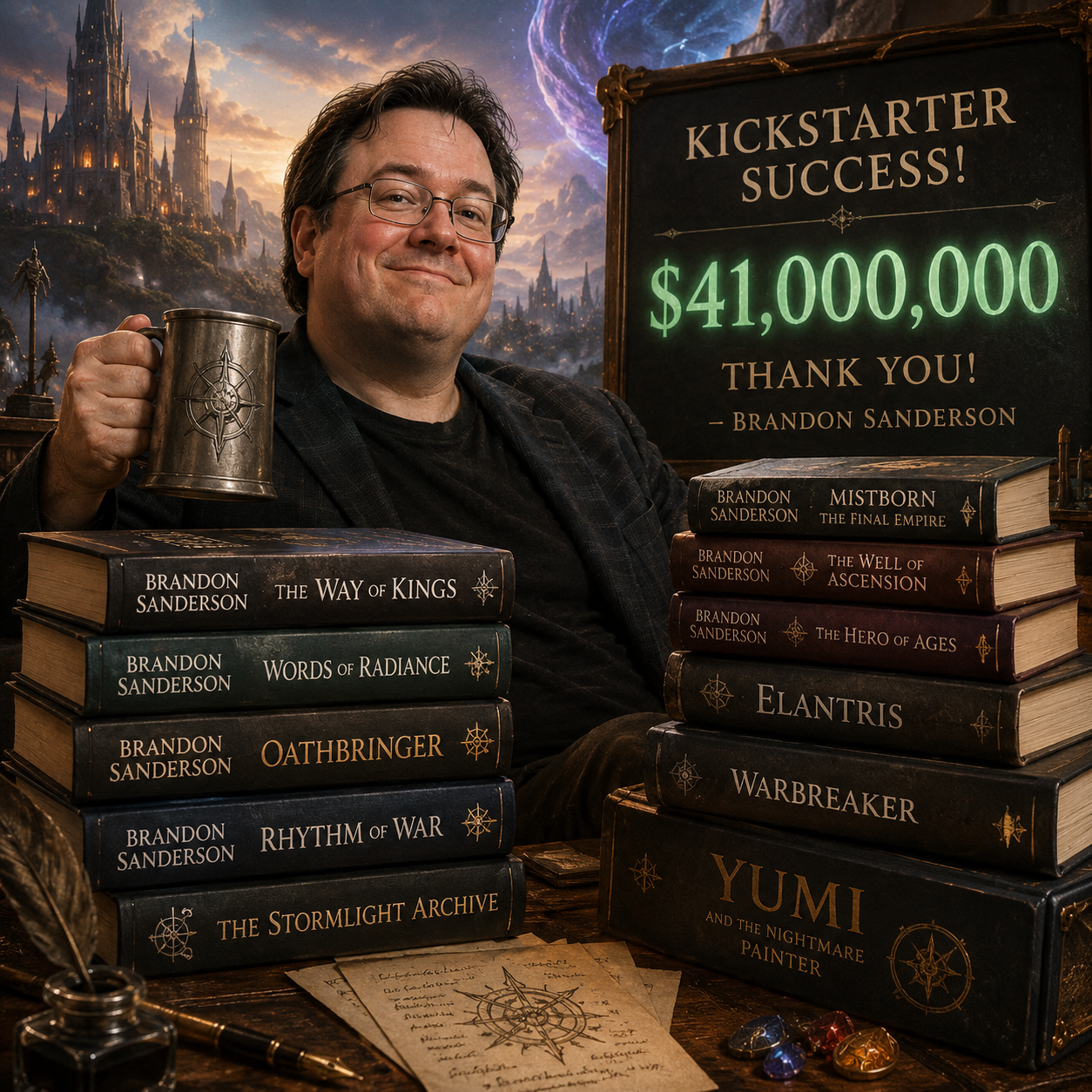 Brandon Sanderson, record-setting Kickstarter creator